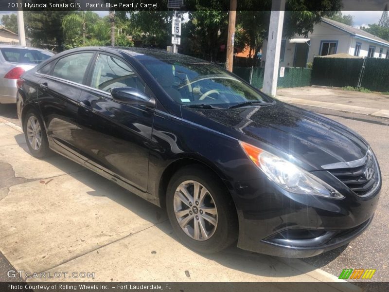 Pacific Blue Pearl / Camel 2011 Hyundai Sonata GLS