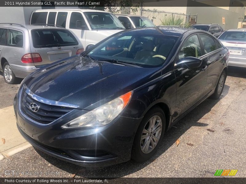 Pacific Blue Pearl / Camel 2011 Hyundai Sonata GLS