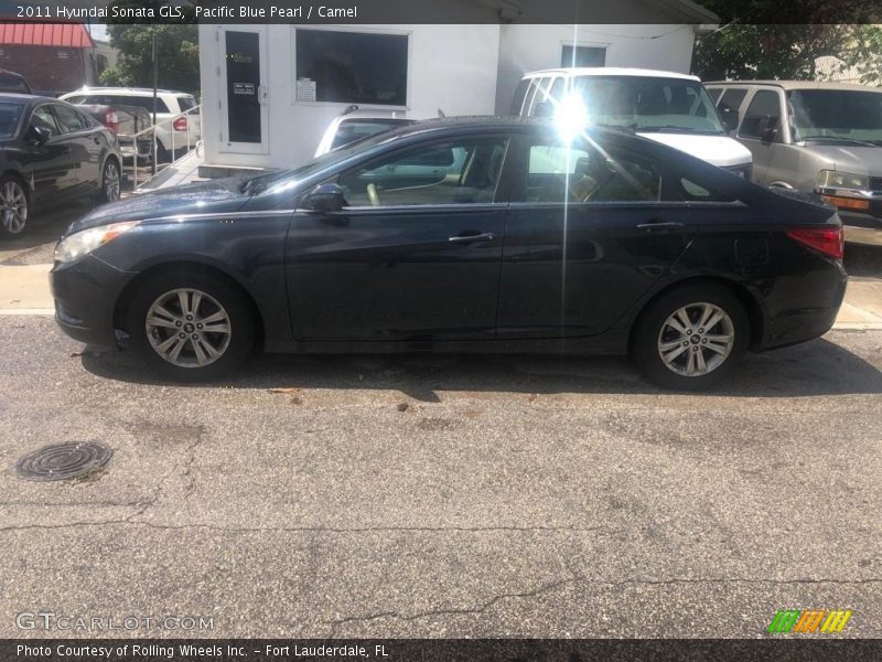 Pacific Blue Pearl / Camel 2011 Hyundai Sonata GLS