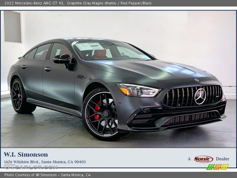 Graphite Gray Magno (Matte) / Red Pepper/Black 2022 Mercedes-Benz AMG GT 43