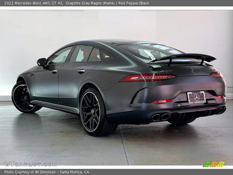 Graphite Gray Magno (Matte) / Red Pepper/Black 2022 Mercedes-Benz AMG GT 43