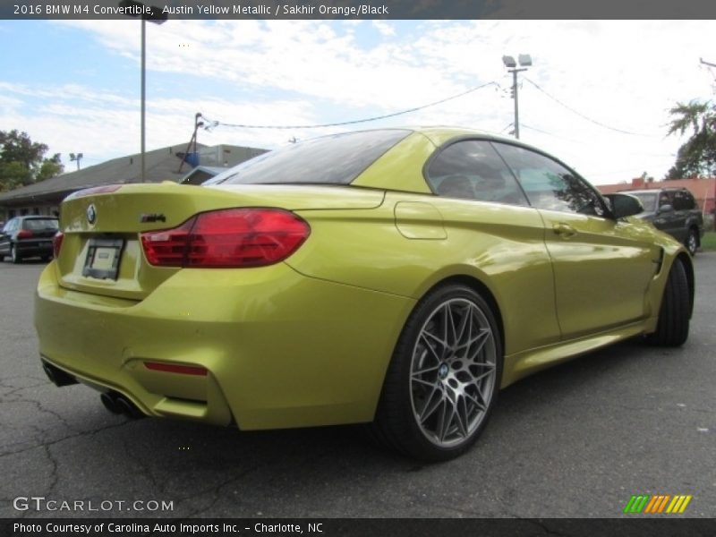 Austin Yellow Metallic / Sakhir Orange/Black 2016 BMW M4 Convertible