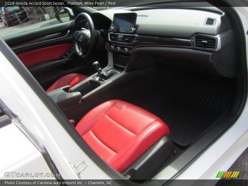 Platinum White Pearl / Red 2018 Honda Accord Sport Sedan