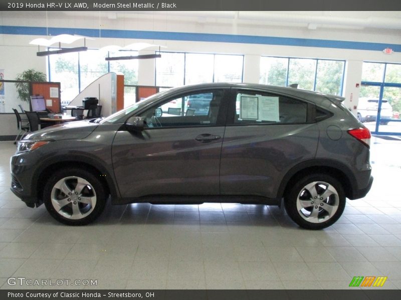 Modern Steel Metallic / Black 2019 Honda HR-V LX AWD