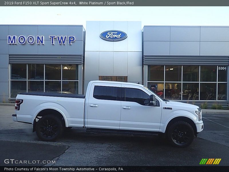 White Platinum / Sport Black/Red 2019 Ford F150 XLT Sport SuperCrew 4x4