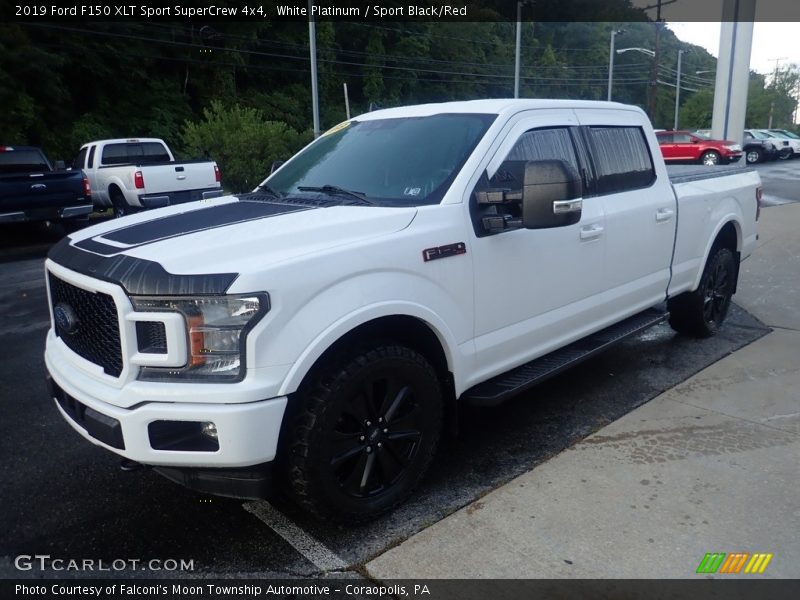 White Platinum / Sport Black/Red 2019 Ford F150 XLT Sport SuperCrew 4x4