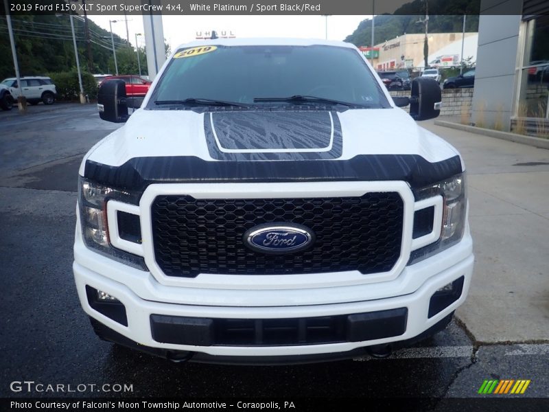 White Platinum / Sport Black/Red 2019 Ford F150 XLT Sport SuperCrew 4x4