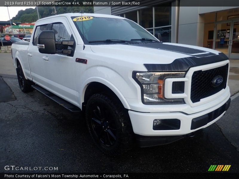 White Platinum / Sport Black/Red 2019 Ford F150 XLT Sport SuperCrew 4x4