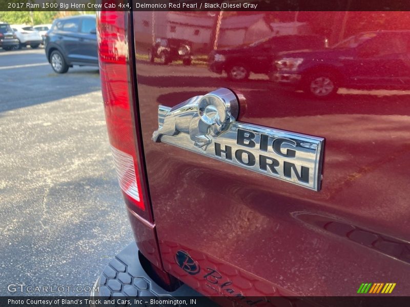 Delmonico Red Pearl / Black/Diesel Gray 2017 Ram 1500 Big Horn Crew Cab 4x4