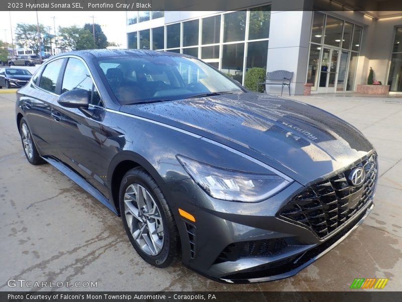 Portofino Gray / Black 2023 Hyundai Sonata SEL