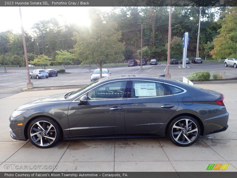 Portofino Gray / Black 2023 Hyundai Sonata SEL