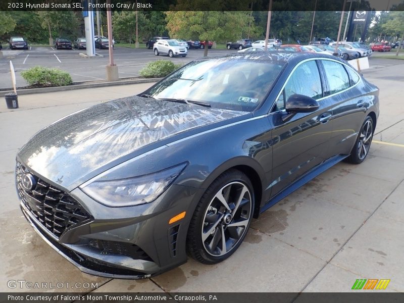 Portofino Gray / Black 2023 Hyundai Sonata SEL