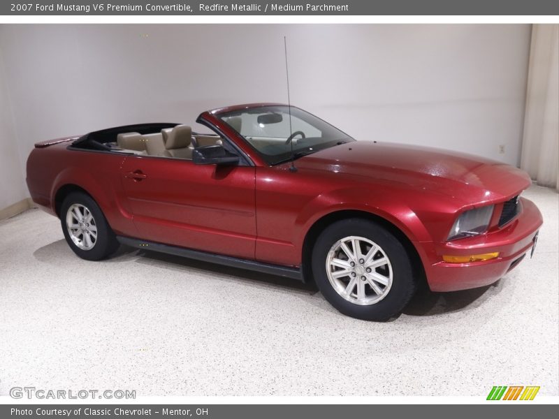 Redfire Metallic / Medium Parchment 2007 Ford Mustang V6 Premium Convertible