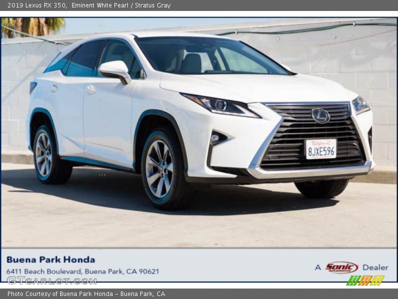 Eminent White Pearl / Stratus Gray 2019 Lexus RX 350