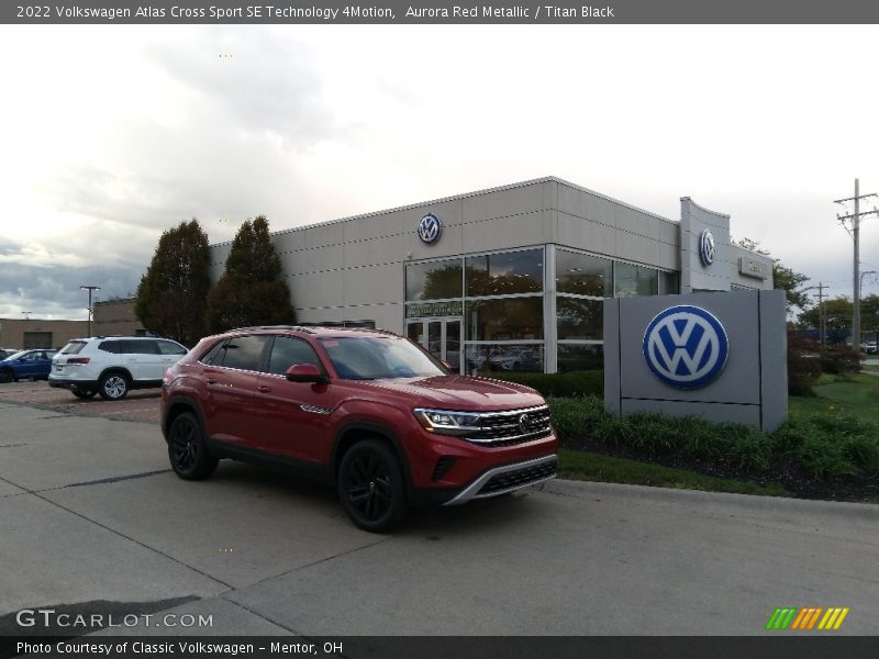 Aurora Red Metallic / Titan Black 2022 Volkswagen Atlas Cross Sport SE Technology 4Motion