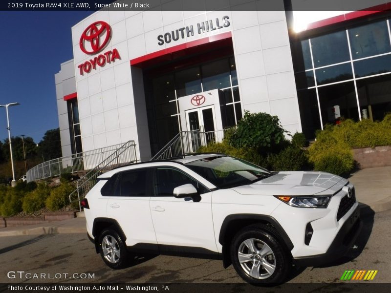 Super White / Black 2019 Toyota RAV4 XLE AWD