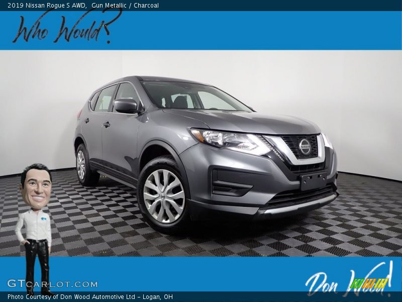 Gun Metallic / Charcoal 2019 Nissan Rogue S AWD