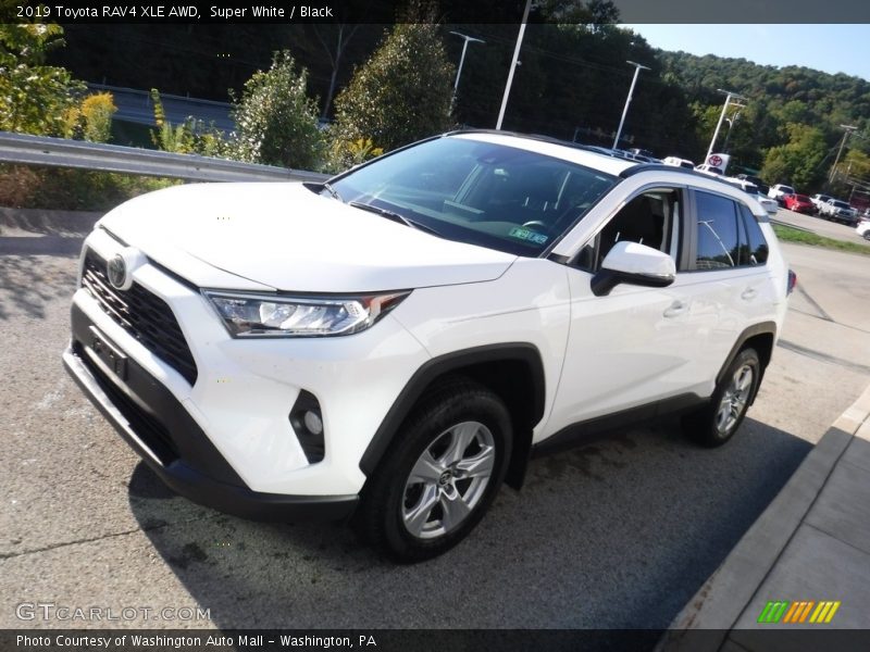 Super White / Black 2019 Toyota RAV4 XLE AWD