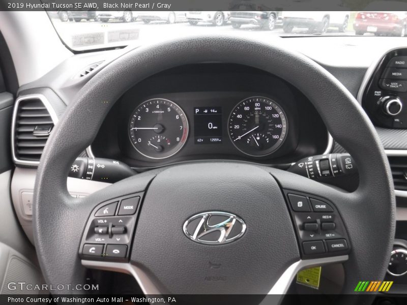Black Noir Pearl / Gray 2019 Hyundai Tucson SE AWD