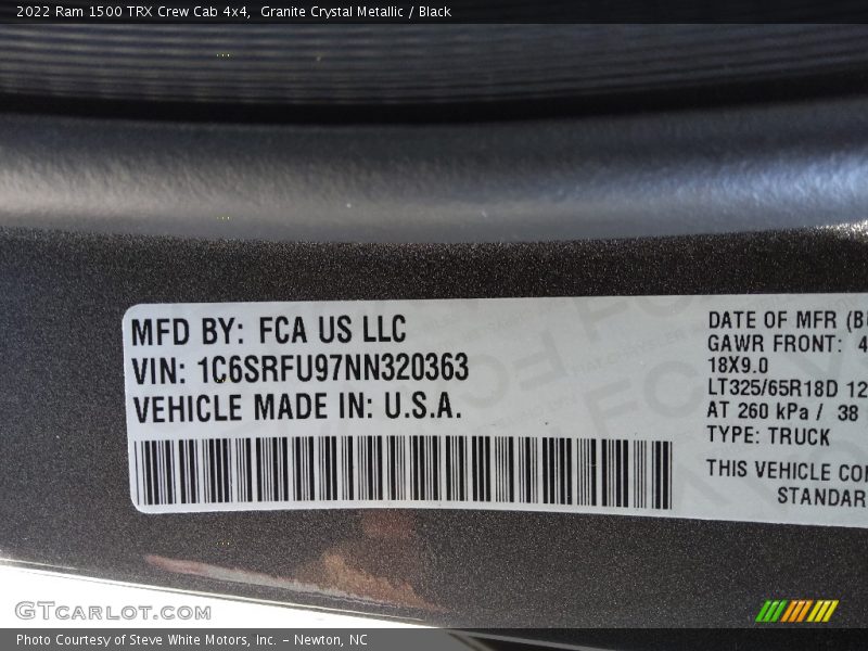Granite Crystal Metallic / Black 2022 Ram 1500 TRX Crew Cab 4x4