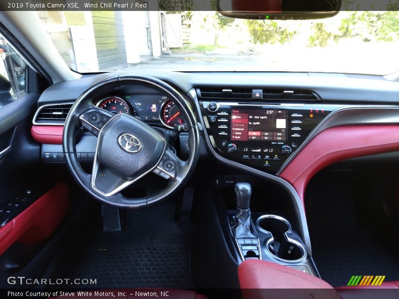 Wind Chill Pearl / Red 2019 Toyota Camry XSE