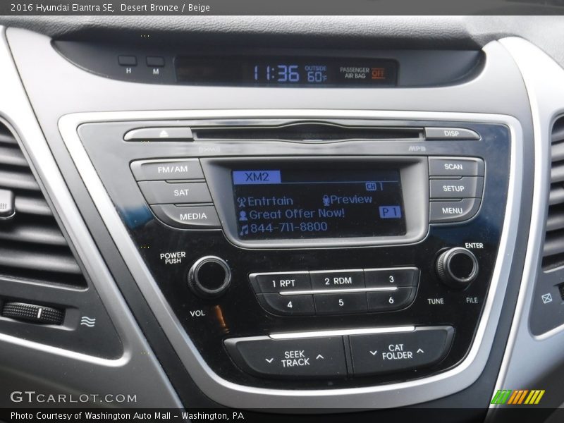 Desert Bronze / Beige 2016 Hyundai Elantra SE