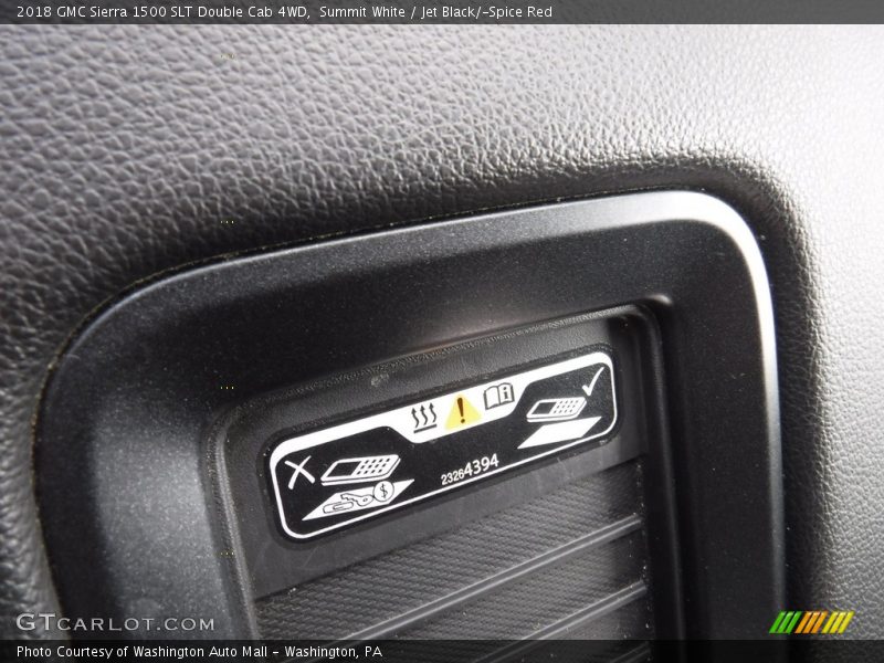 Summit White / Jet Black/­Spice Red 2018 GMC Sierra 1500 SLT Double Cab 4WD