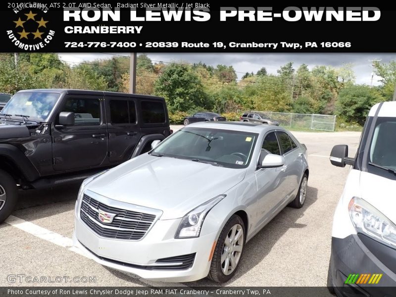 Radiant Silver Metallic / Jet Black 2016 Cadillac ATS 2.0T AWD Sedan