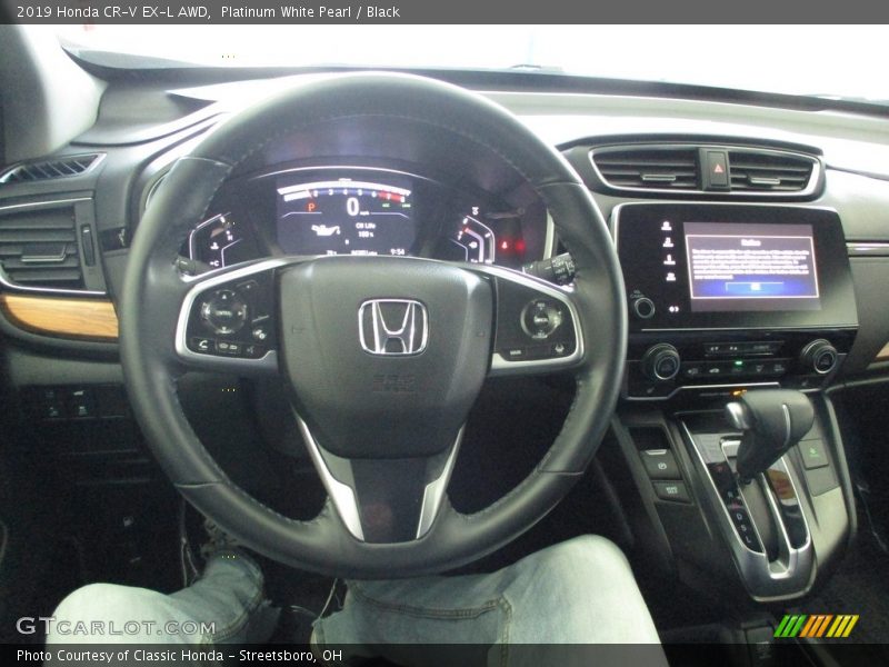 Platinum White Pearl / Black 2019 Honda CR-V EX-L AWD