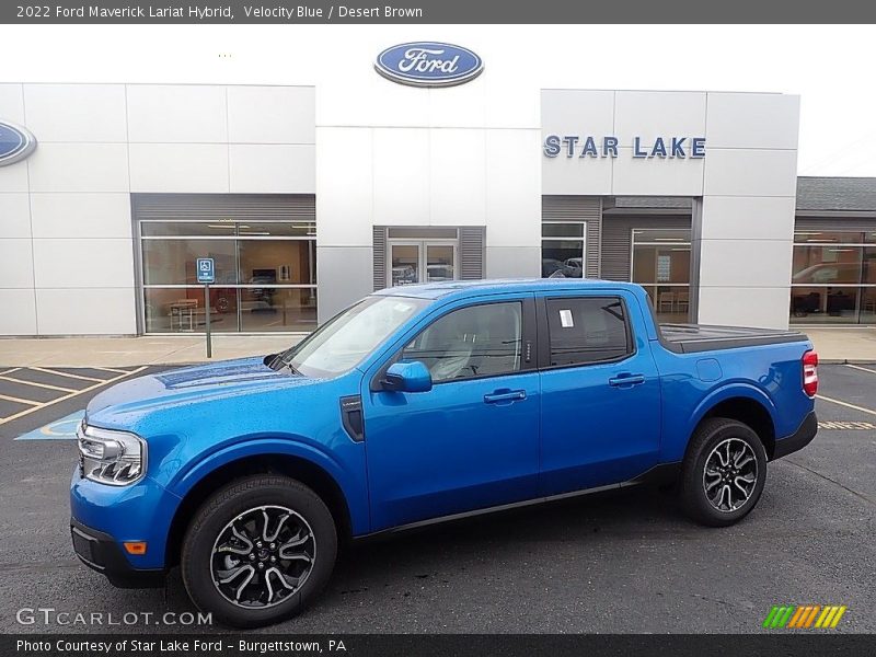 Velocity Blue / Desert Brown 2022 Ford Maverick Lariat Hybrid