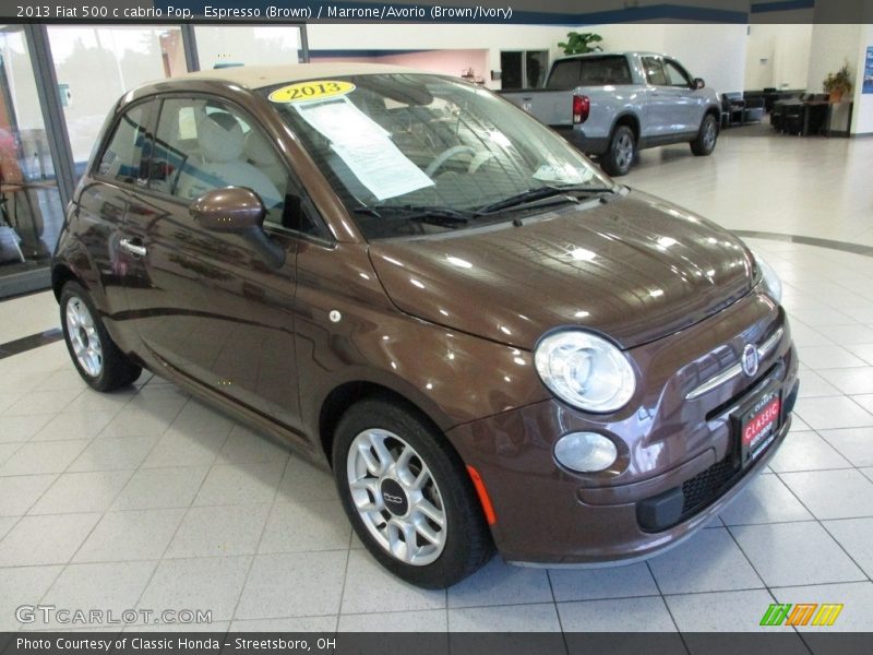 Espresso (Brown) / Marrone/Avorio (Brown/Ivory) 2013 Fiat 500 c cabrio Pop