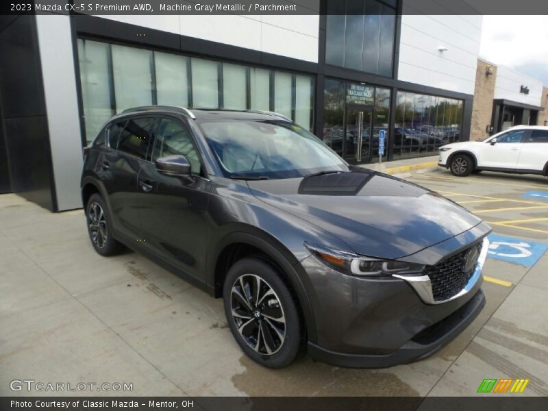 Machine Gray Metallic / Parchment 2023 Mazda CX-5 S Premium AWD