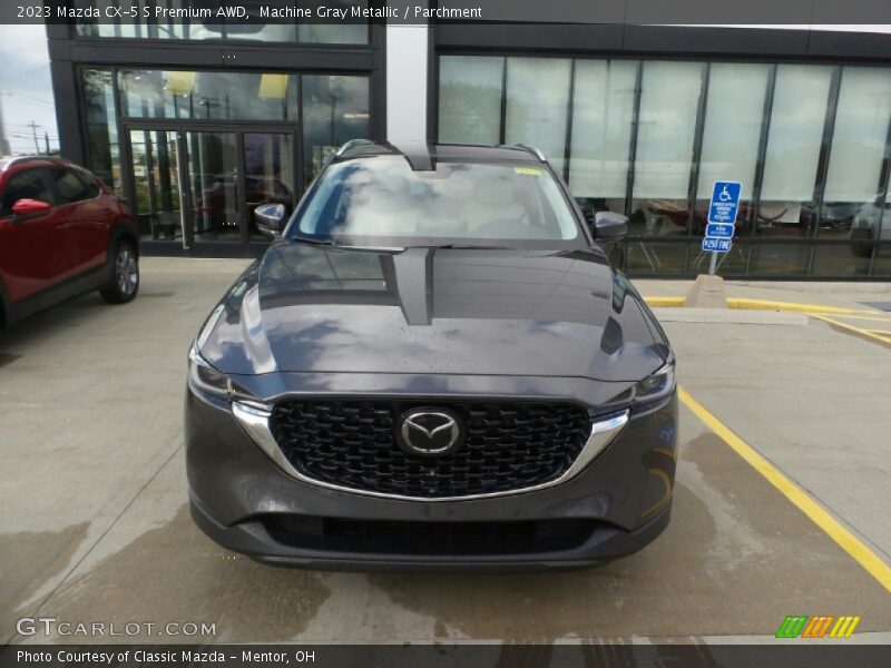 Machine Gray Metallic / Parchment 2023 Mazda CX-5 S Premium AWD
