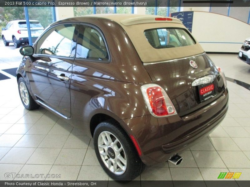 Espresso (Brown) / Marrone/Avorio (Brown/Ivory) 2013 Fiat 500 c cabrio Pop