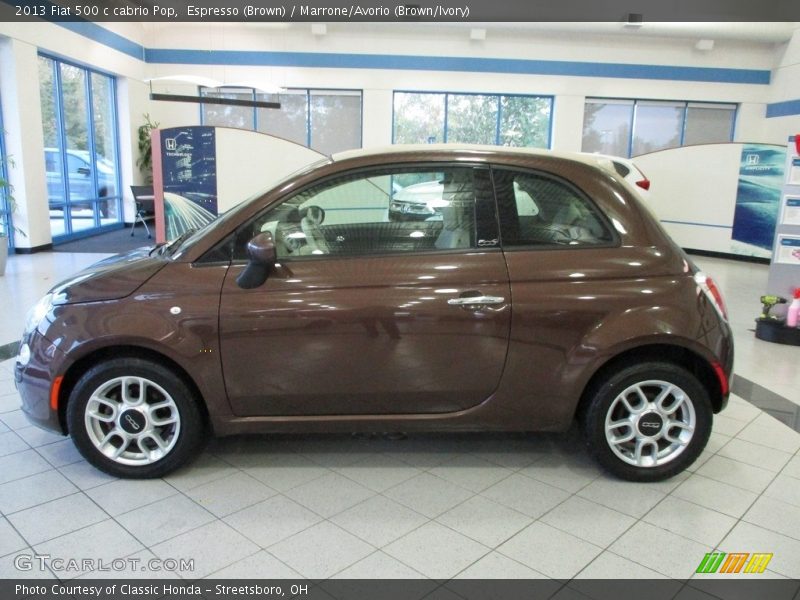 Espresso (Brown) / Marrone/Avorio (Brown/Ivory) 2013 Fiat 500 c cabrio Pop