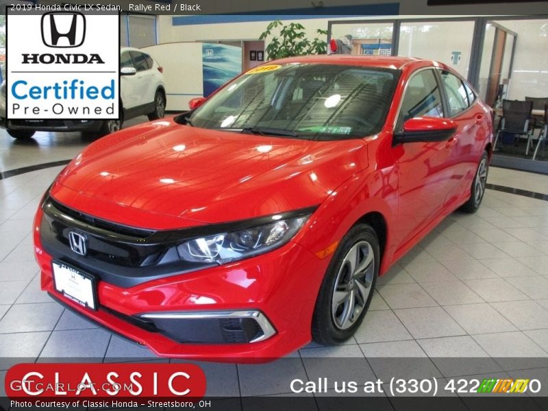 Rallye Red / Black 2019 Honda Civic LX Sedan