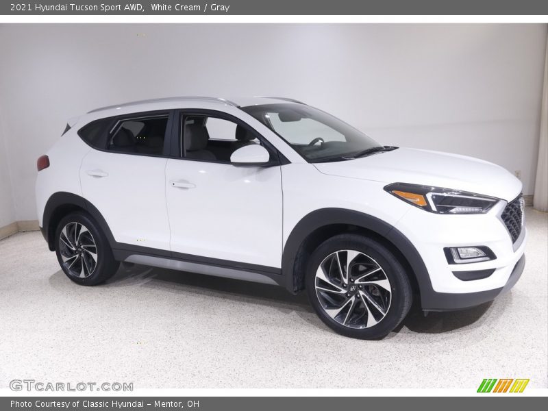 White Cream / Gray 2021 Hyundai Tucson Sport AWD