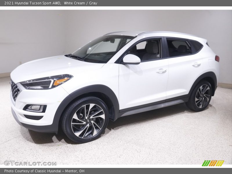 White Cream / Gray 2021 Hyundai Tucson Sport AWD