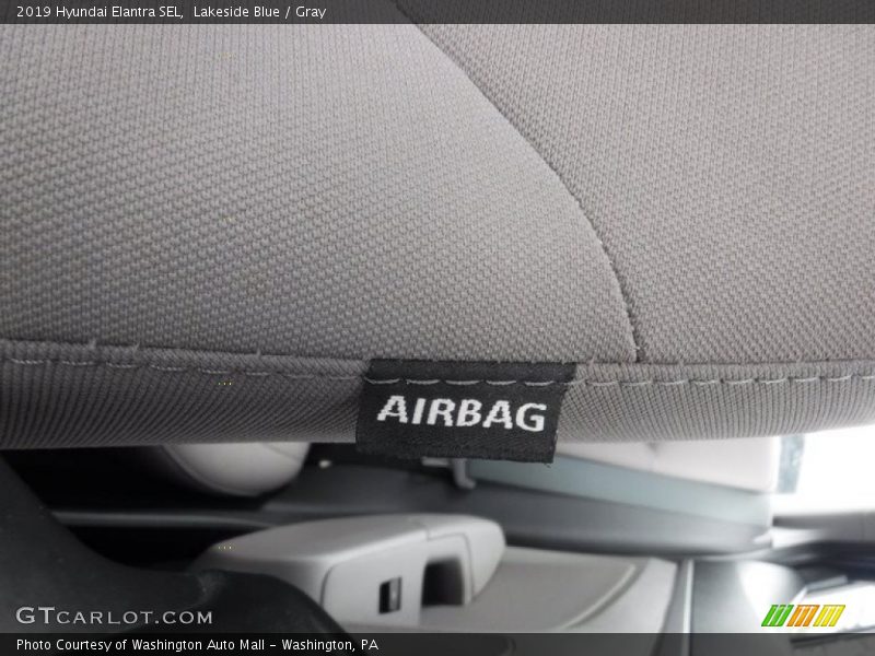 Lakeside Blue / Gray 2019 Hyundai Elantra SEL