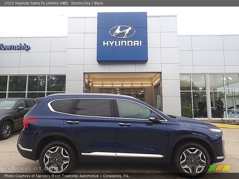 Stormy Sea / Black 2023 Hyundai Santa Fe Limited AWD