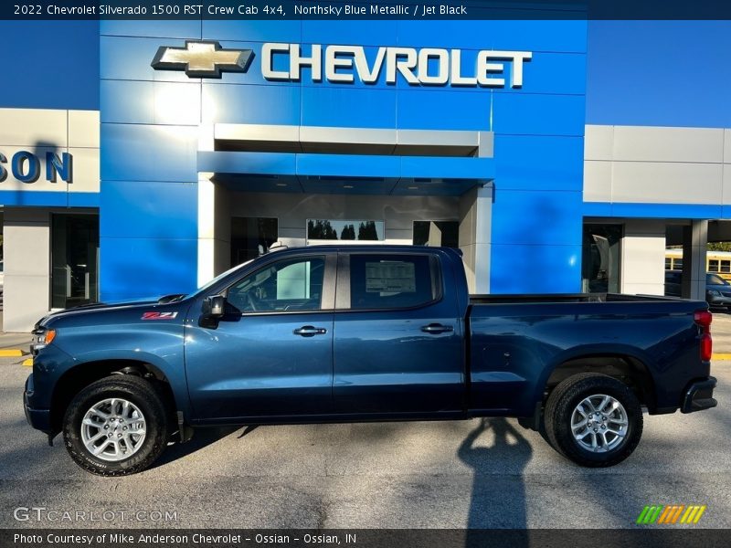 Northsky Blue Metallic / Jet Black 2022 Chevrolet Silverado 1500 RST Crew Cab 4x4