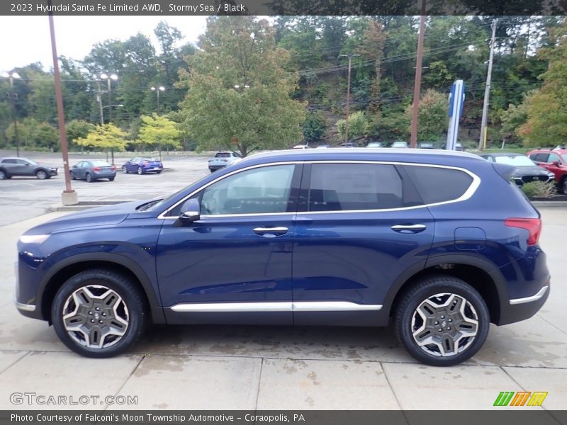 Stormy Sea / Black 2023 Hyundai Santa Fe Limited AWD