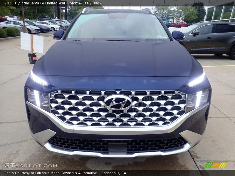 Stormy Sea / Black 2023 Hyundai Santa Fe Limited AWD