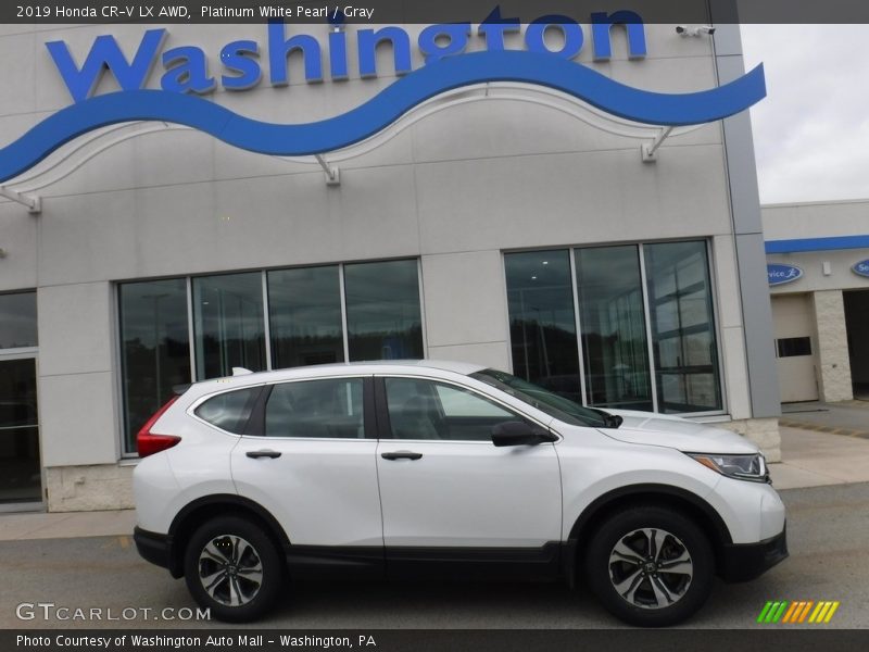 Platinum White Pearl / Gray 2019 Honda CR-V LX AWD