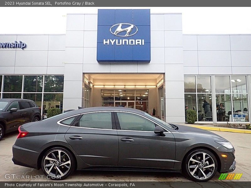 Portofino Gray / Black 2023 Hyundai Sonata SEL