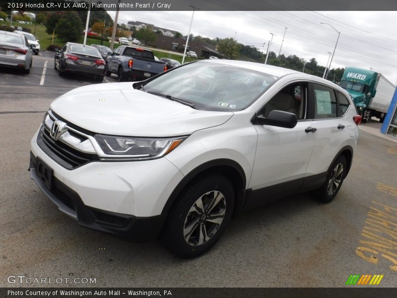 Platinum White Pearl / Gray 2019 Honda CR-V LX AWD
