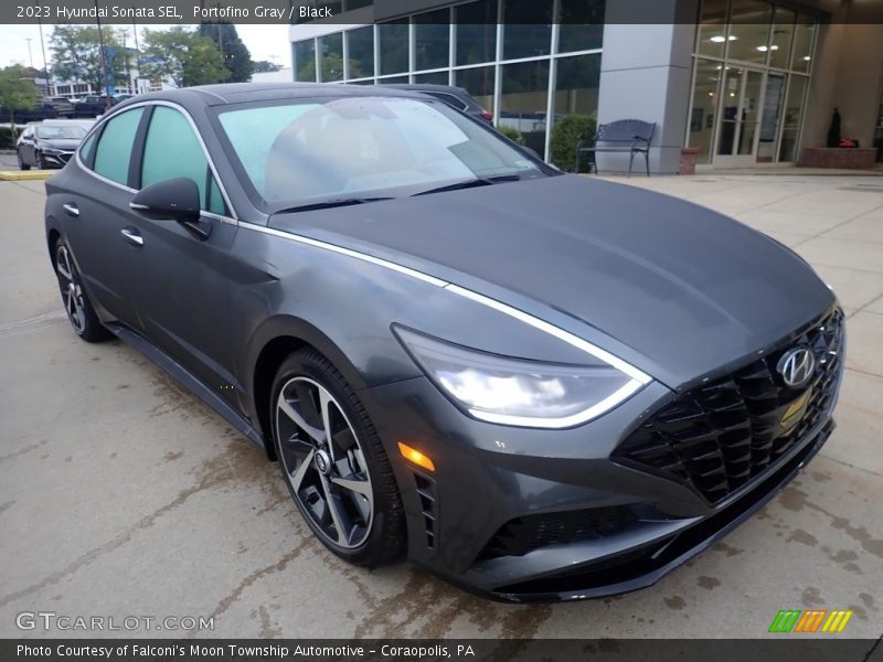 Portofino Gray / Black 2023 Hyundai Sonata SEL