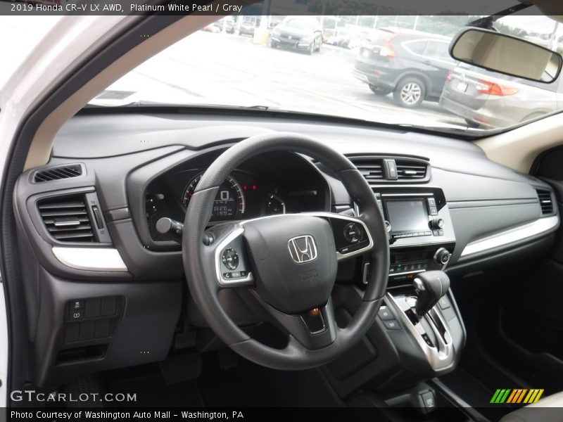 Platinum White Pearl / Gray 2019 Honda CR-V LX AWD