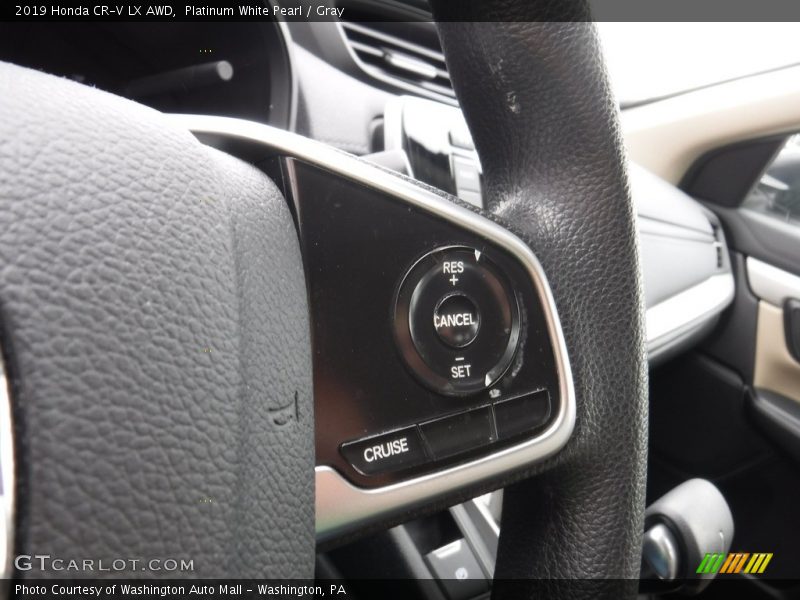 Platinum White Pearl / Gray 2019 Honda CR-V LX AWD