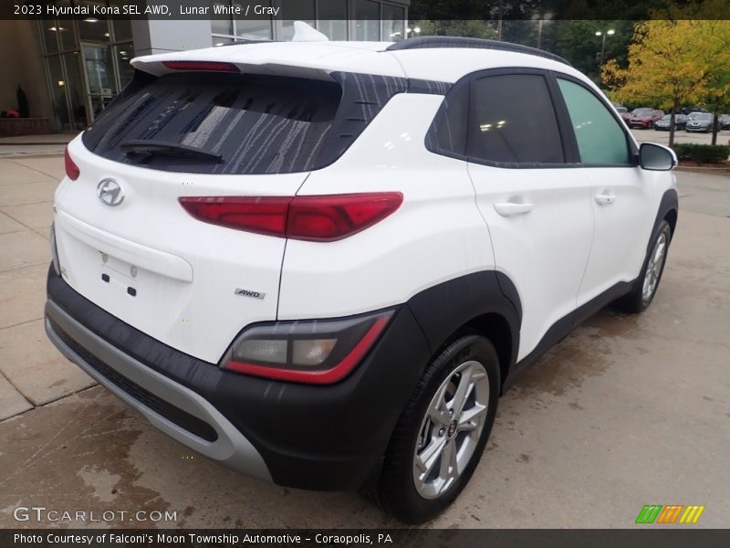 Lunar White / Gray 2023 Hyundai Kona SEL AWD
